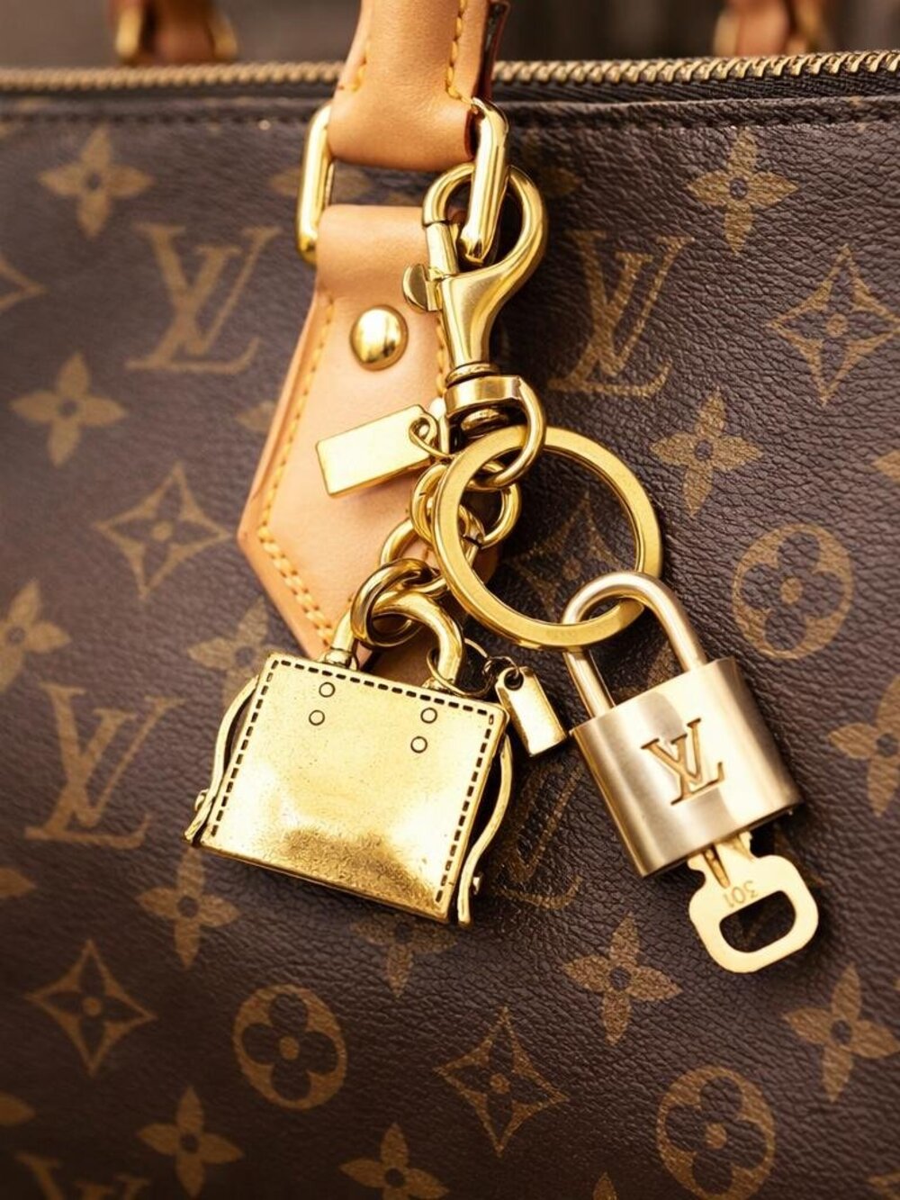 Louis Vuitton Authentic Gold Lock 🔒Unbranded Bag Keychain Charm for Bags - Picture 13 of 14